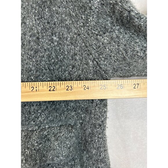 Zara Cardigan Womens Large Gray Knit Sherpa Collar Open Front Jacket Pockets - Picture 5 of 6
